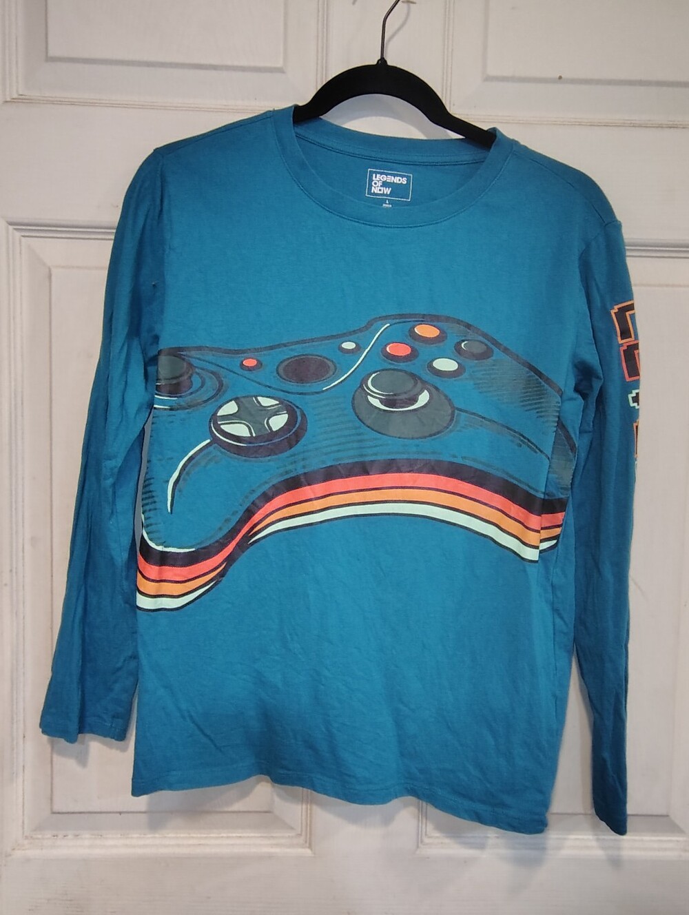 Legends Of Now Boy's Size L Teal Long Sleeve Graphic Tshirt
